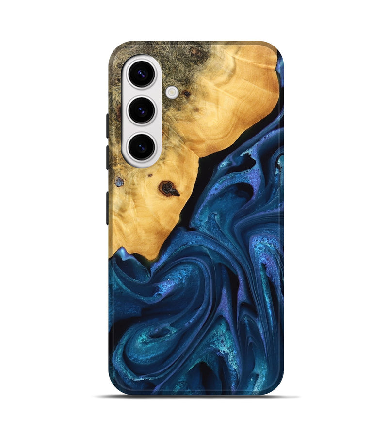 Galaxy S25 Wood Live Edge Phone Case - Skye (Blue, 746589)