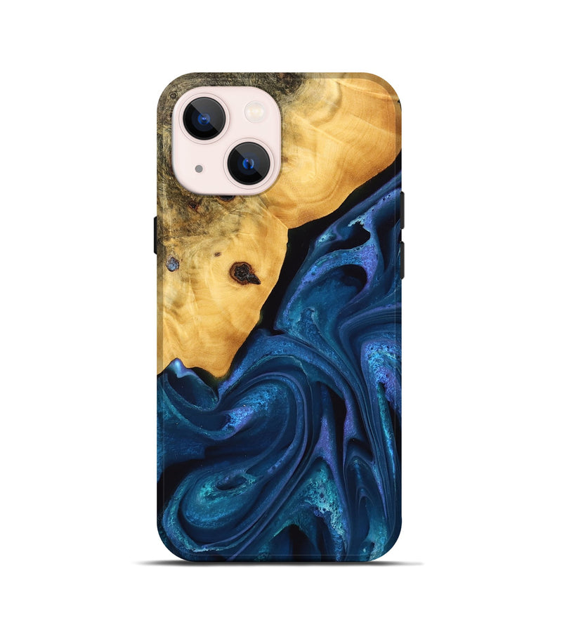 iPhone 13 mini Wood Live Edge Phone Case - Skye (Blue, 746589)