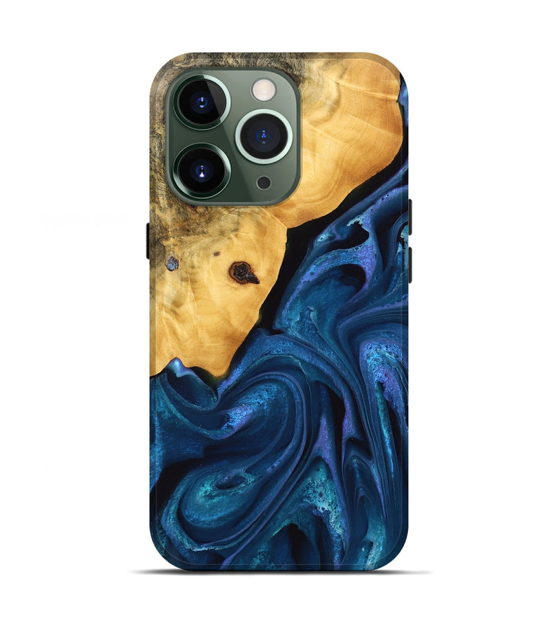 iPhone 13 Pro Wood Live Edge Phone Case - Skye (Blue, 746589)