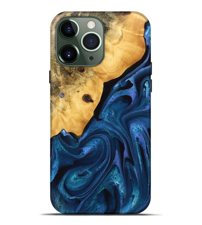 iPhone 13 Pro Max Wood Live Edge Phone Case - Skye (Blue, 746589)