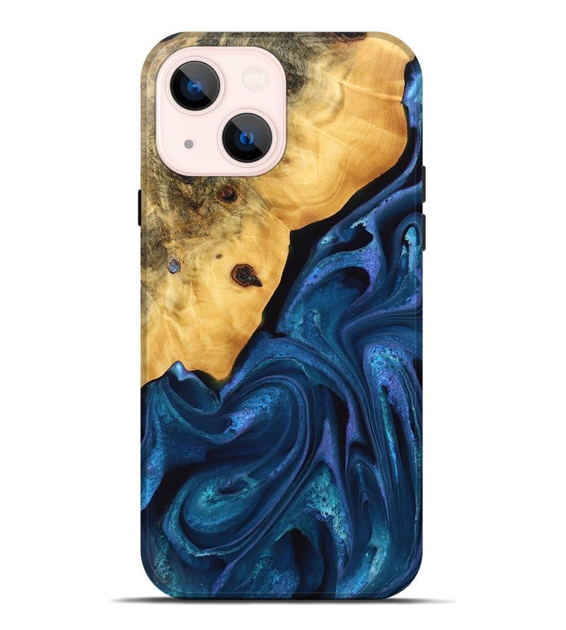 iPhone 14 Plus Wood Live Edge Phone Case - Skye (Blue, 746589)