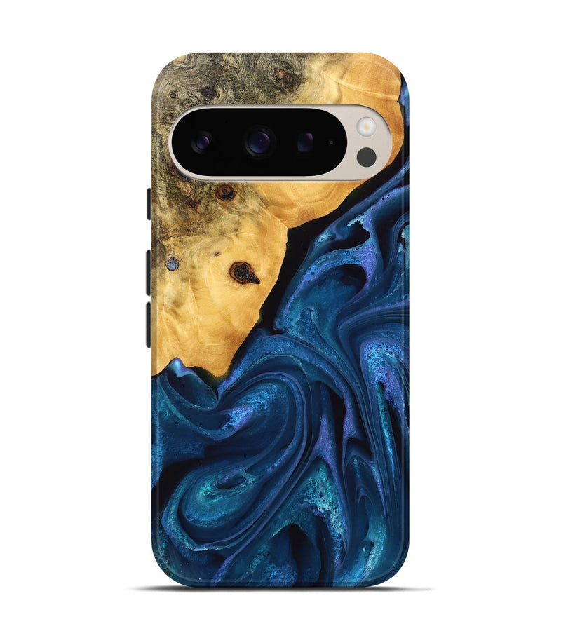 Pixel 9 Pro Wood Live Edge Phone Case - Skye (Blue, 746589)