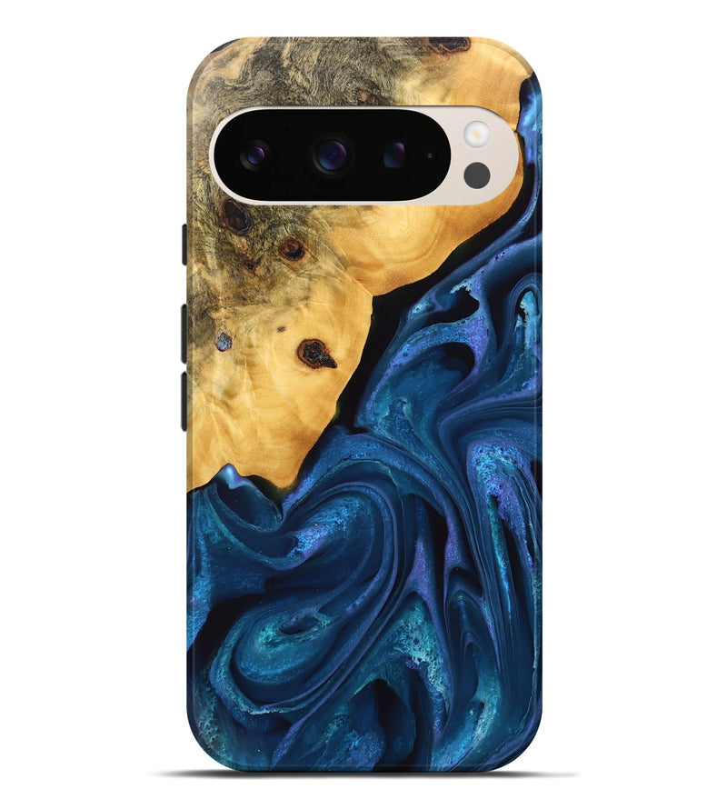 Pixel 9 Pro XL Wood Live Edge Phone Case - Skye (Blue, 746589)