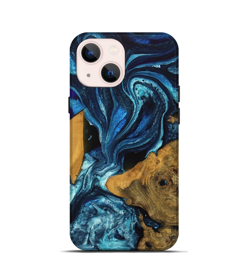 iPhone 13 mini Wood Live Edge Phone Case - Gerhard (Blue, 746590)