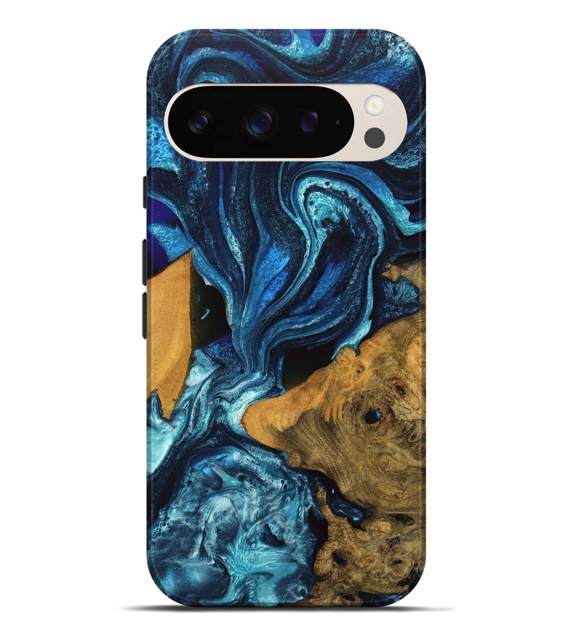 Pixel 9 Pro XL Wood Live Edge Phone Case - Gerhard (Blue, 746590)