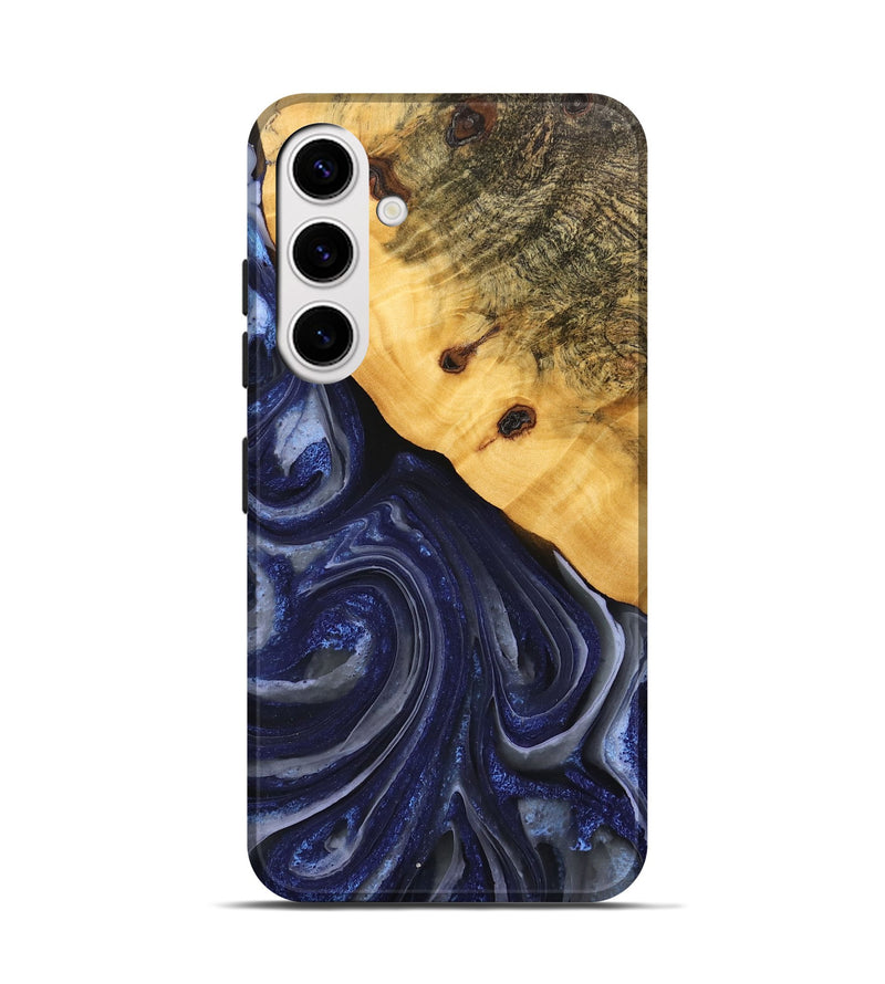 Galaxy S25 Wood Live Edge Phone Case - Erna (Blue, 746592)