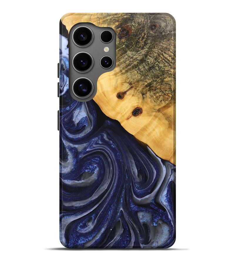 Galaxy S25 Ultra Wood Live Edge Phone Case - Erna (Blue, 746592)