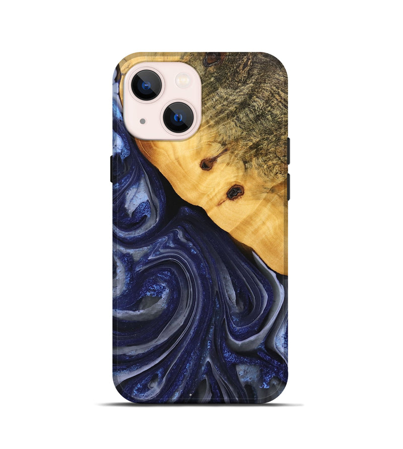 iPhone 13 mini Wood Live Edge Phone Case - Erna (Blue, 746592)