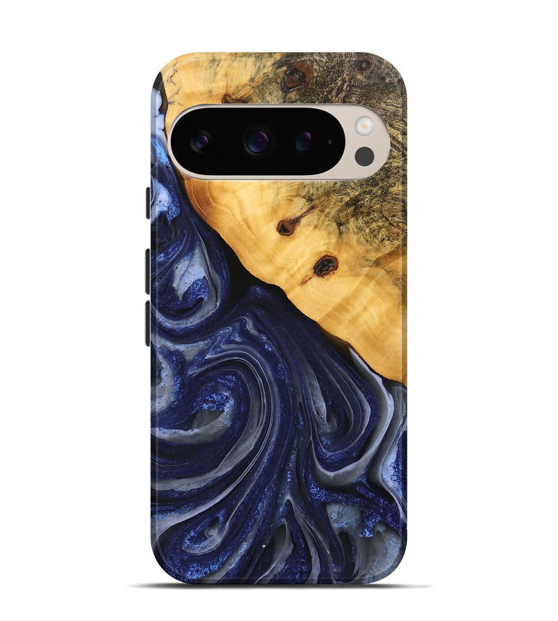 Pixel 9 Pro Wood Live Edge Phone Case - Erna (Blue, 746592)