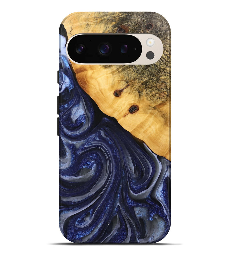 Pixel 9 Pro XL Wood Live Edge Phone Case - Erna (Blue, 746592)