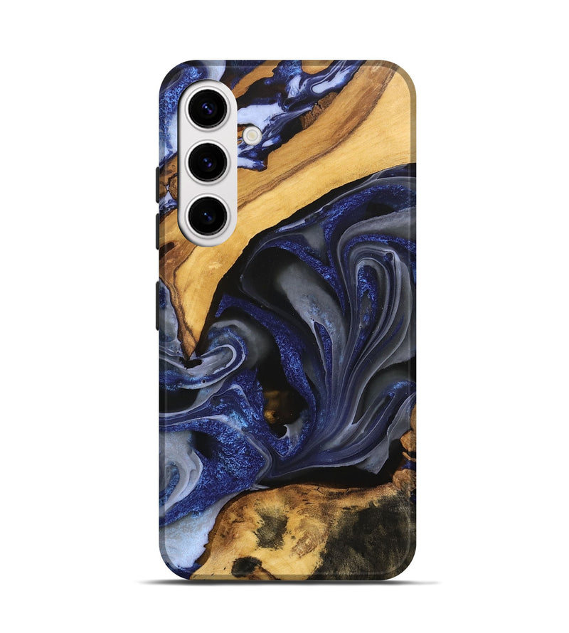 Galaxy S25 Wood Live Edge Phone Case - Russell (Blue, 746593)