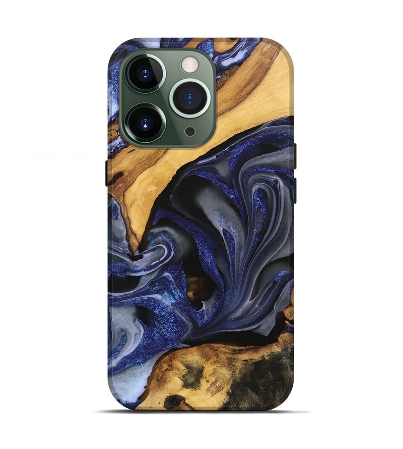 iPhone 13 Pro Wood Live Edge Phone Case - Russell (Blue, 746593)