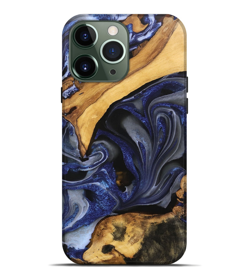 iPhone 13 Pro Max Wood Live Edge Phone Case - Russell (Blue, 746593)