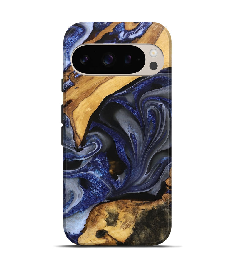 Pixel 9 Pro Wood Live Edge Phone Case - Russell (Blue, 746593)