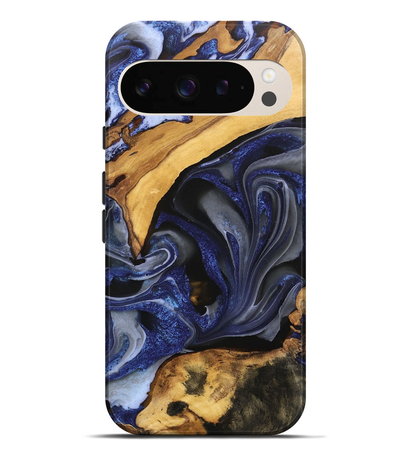 Pixel 9 Pro XL Wood Live Edge Phone Case - Russell (Blue, 746593)