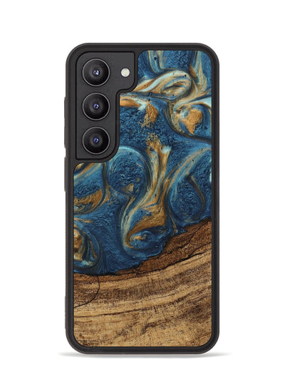 Galaxy S23 Wood Phone Case - Lilia (Teal & Gold, 746596)