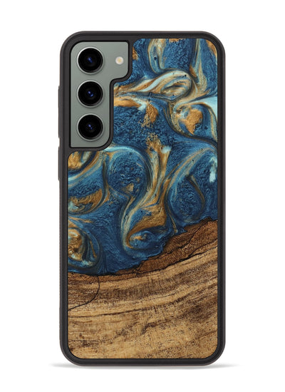 Galaxy S23 Plus Wood Phone Case - Lilia (Teal & Gold, 746596)