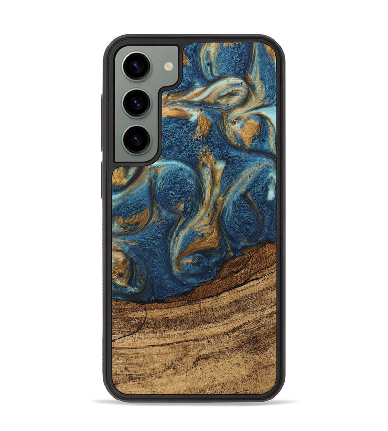 Galaxy S23 Plus Wood Phone Case - Lilia (Teal & Gold, 746596)