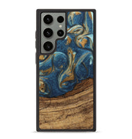 Galaxy S23 Ultra Wood Phone Case - Lilia (Teal & Gold, 746596)