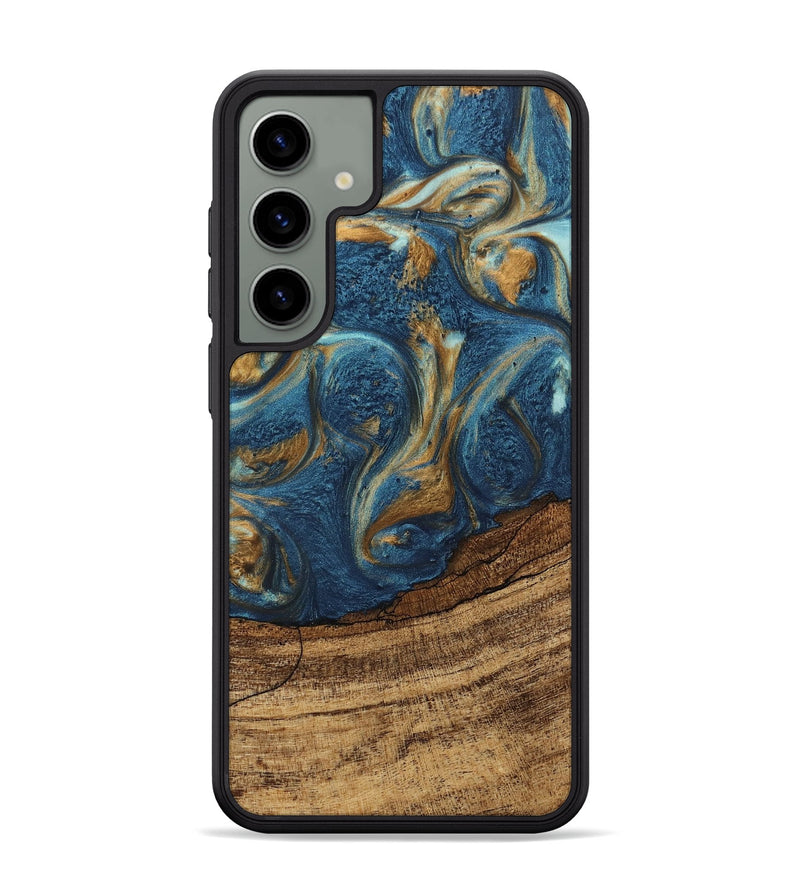 Galaxy S24 Plus Wood Phone Case - Lilia (Teal & Gold, 746596)