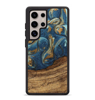 Galaxy S25 Ultra Wood Phone Case - Lilia (Teal & Gold, 746596)