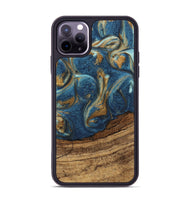 iPhone 11 Pro Max Wood Phone Case - Lilia (Teal & Gold, 746596)