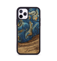 iPhone 11 Pro Wood Phone Case - Lilia (Teal & Gold, 746596)