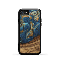 iPhone SE Wood Phone Case - Lilia (Teal & Gold, 746596)