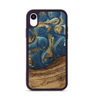 iPhone Xr Wood Phone Case - Lilia (Teal & Gold, 746596)