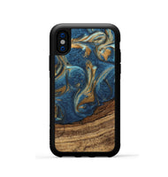 iPhone Xs Wood Phone Case - Lilia (Teal & Gold, 746596)