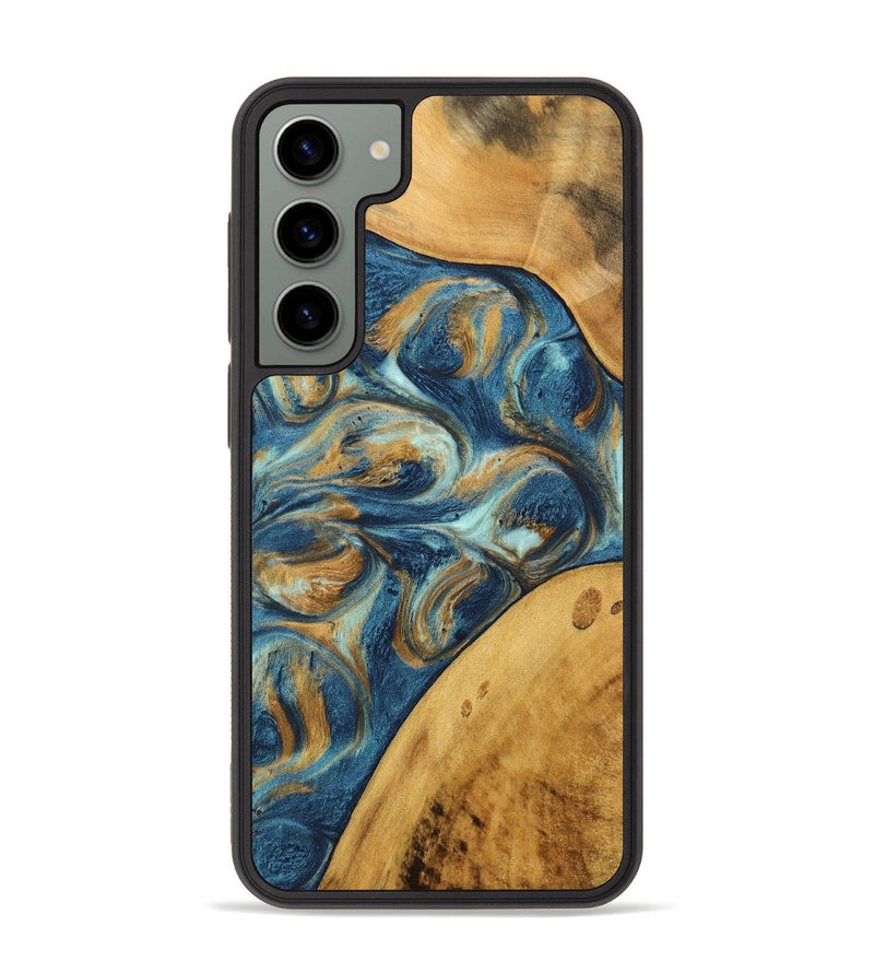 Galaxy S23 Plus Wood Phone Case - Edmond (Teal & Gold, 746597)