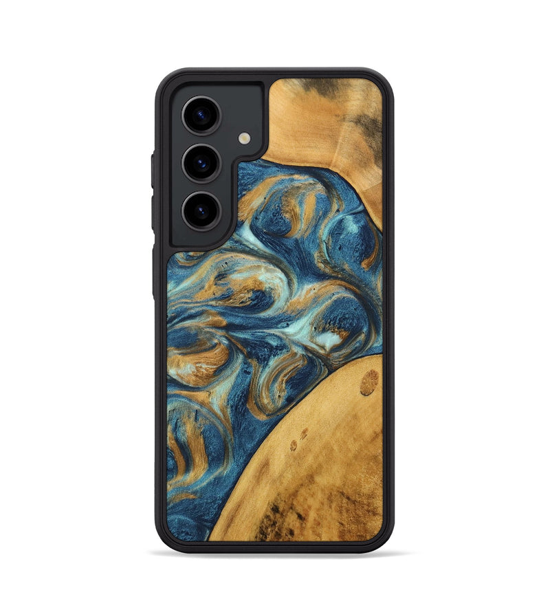 Galaxy S24 Wood Phone Case - Edmond (Teal & Gold, 746597)