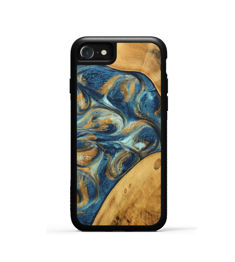 iPhone SE Wood Phone Case - Edmond (Teal & Gold, 746597)