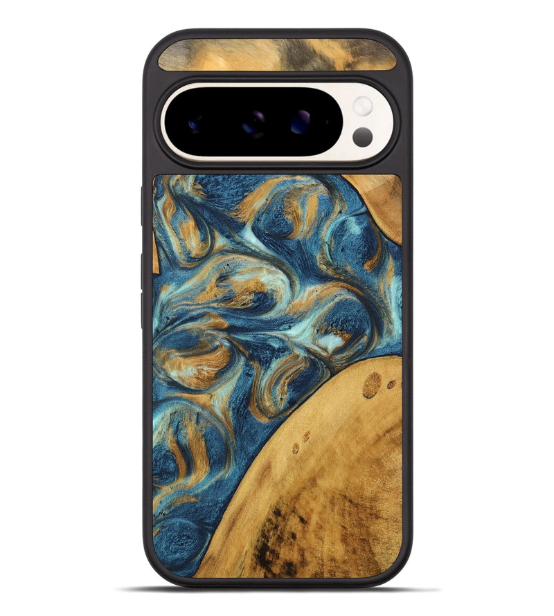 Pixel 9 Pro XL Wood Phone Case - Edmond (Teal & Gold, 746597)