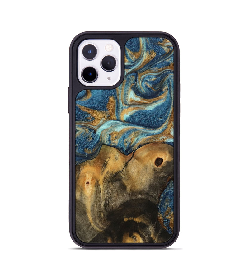 iPhone 11 Pro Wood Phone Case - Lucius (Teal & Gold, 746598)