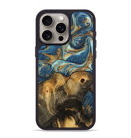 iPhone 15 Pro Max Wood Phone Case - Lucius (Teal & Gold, 746598)