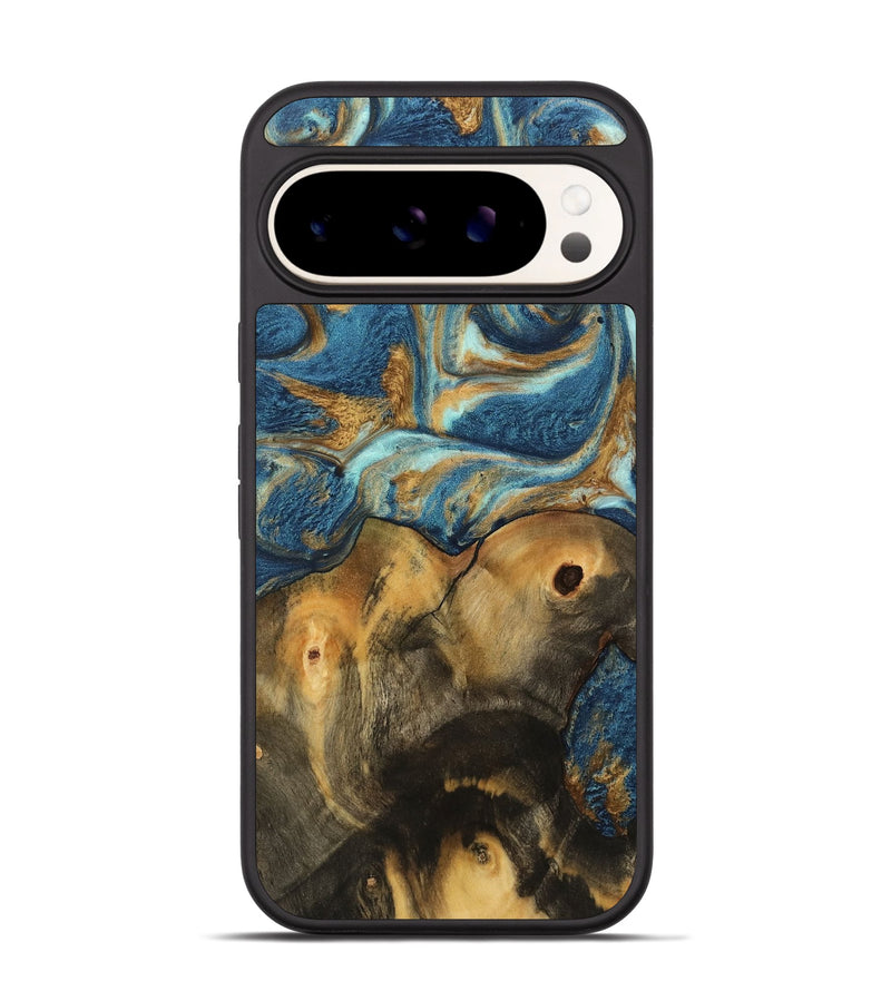 Pixel 9 Pro Wood Phone Case - Lucius (Teal & Gold, 746598)