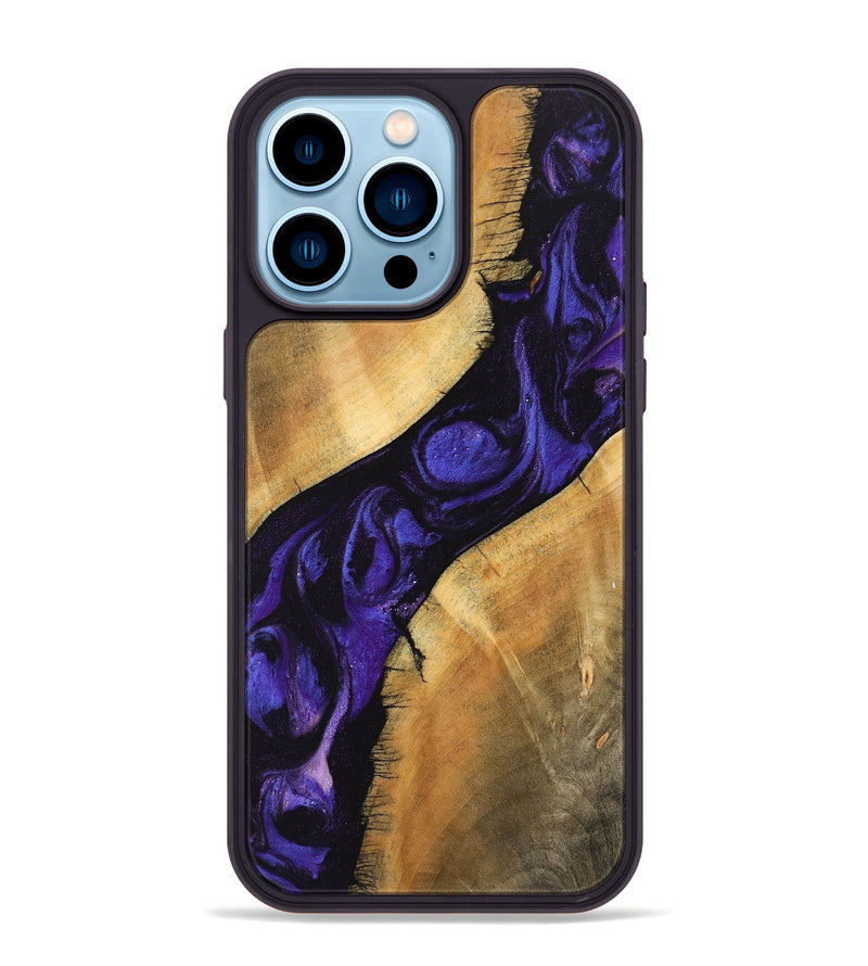 iPhone 14 Pro Max Wood Phone Case - Alia (Purple, 746601)