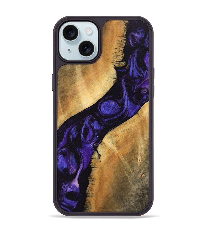 iPhone 15 Plus Wood Phone Case - Alia (Purple, 746601)