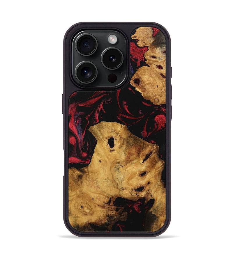 iPhone 16 Pro Wood Phone Case - Trace (Red, 746602)