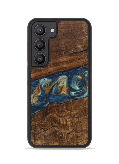 Galaxy S23 Wood Phone Case - Novella (Teal & Gold, 746603)