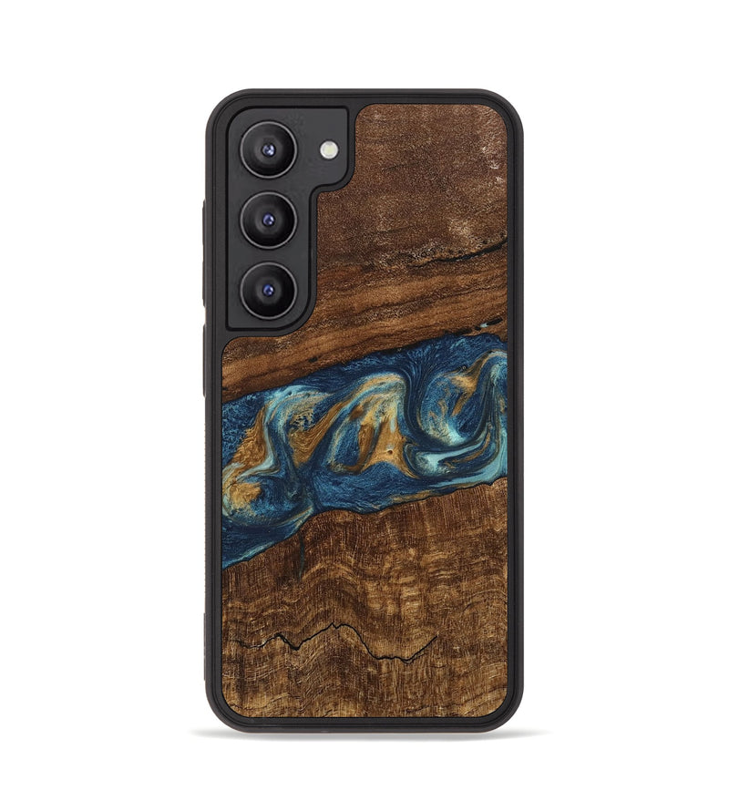 Galaxy S23 Wood Phone Case - Novella (Teal & Gold, 746603)