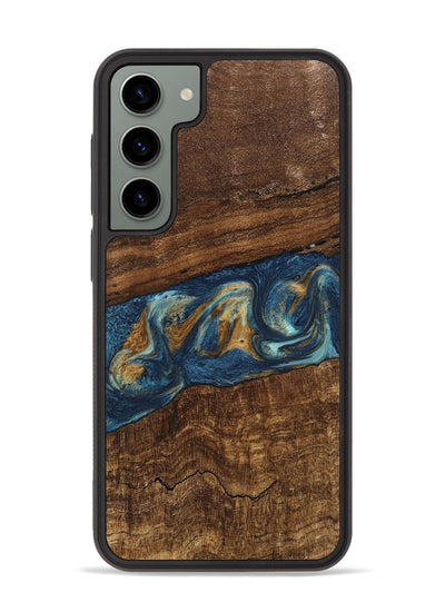 Galaxy S23 Plus Wood Phone Case - Novella (Teal & Gold, 746603)