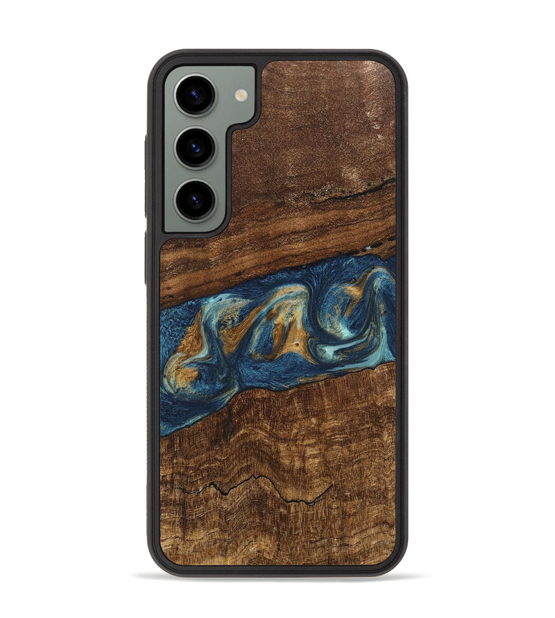 Galaxy S23 Plus Wood Phone Case - Novella (Teal & Gold, 746603)