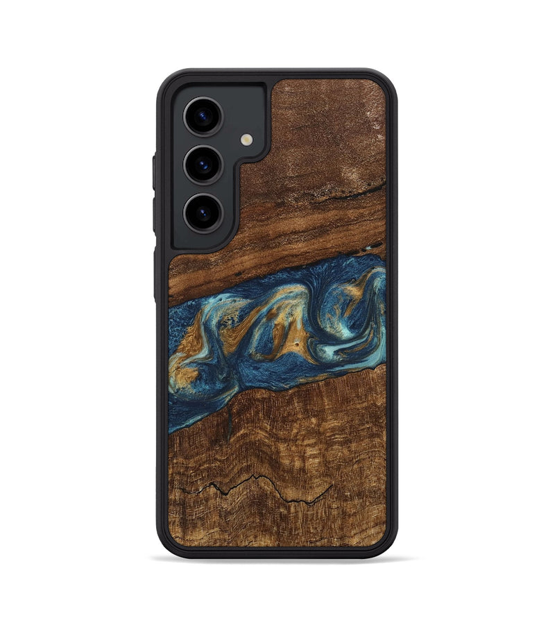 Galaxy S24 Wood Phone Case - Novella (Teal & Gold, 746603)