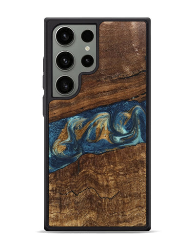 Galaxy S24 Ultra Wood Phone Case - Novella (Teal & Gold, 746603)