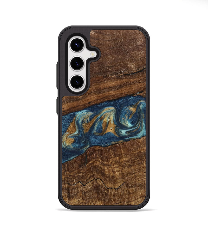 Galaxy S25 Plus Wood Phone Case - Novella (Teal & Gold, 746603)