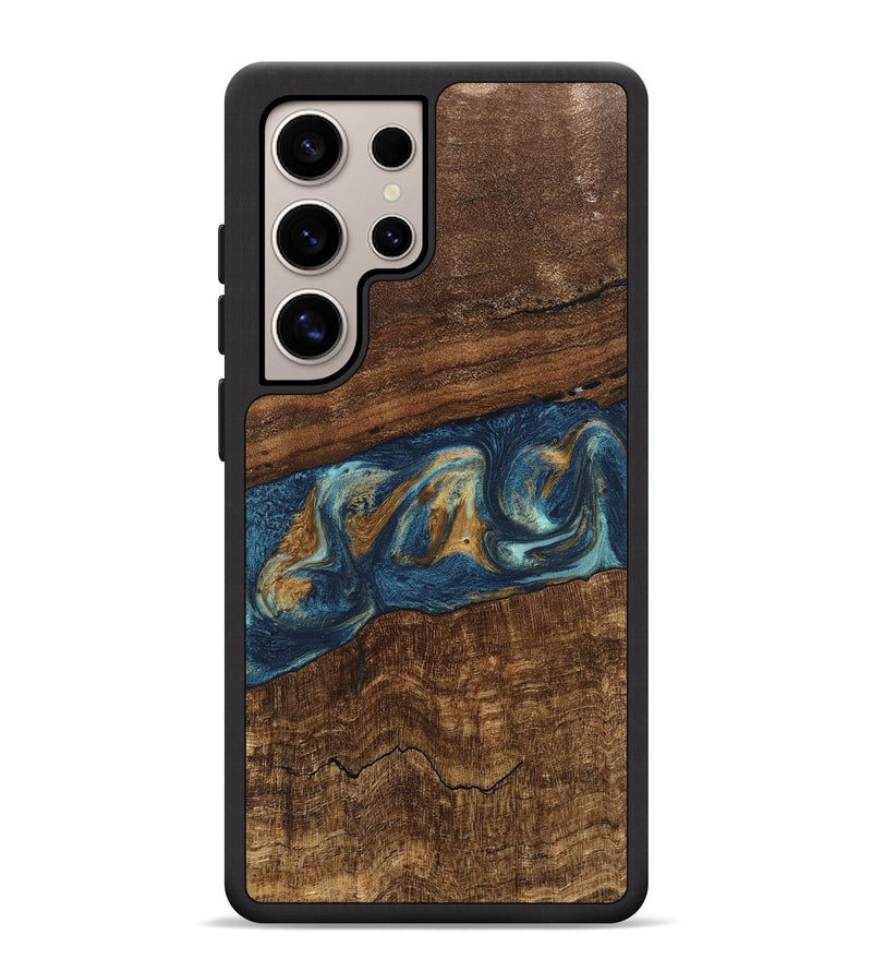 Galaxy S25 Ultra Wood Phone Case - Novella (Teal & Gold, 746603)