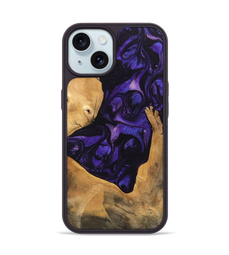 iPhone 15 Wood Phone Case - Kohen (Purple, 746608)