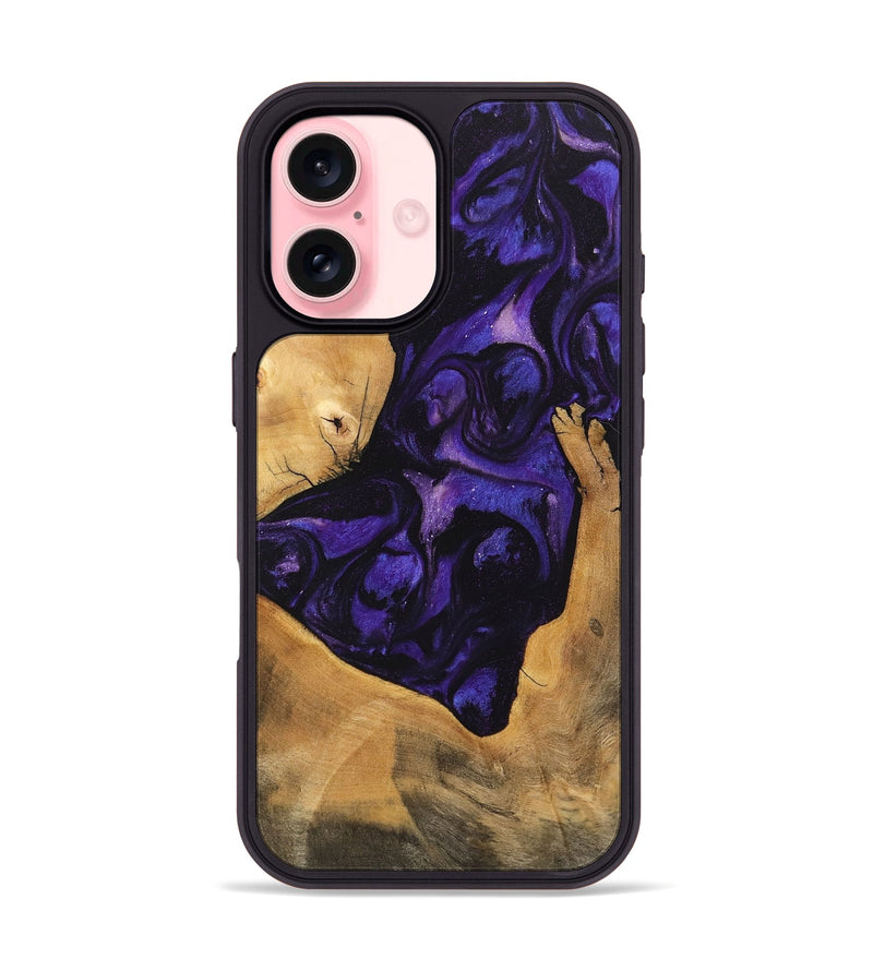 iPhone 16 Wood Phone Case - Kohen (Purple, 746608)